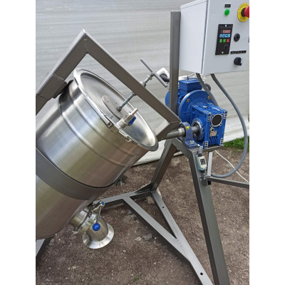 Змішувач сипучих речовин ЗП-60 (60 літрів, нерж. ємність, розвантажувальний клапан) 