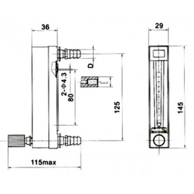 Ротаметри для газу зі скляною трубкою серії LZB-DK800 (регулятор витрати)